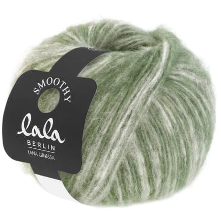 Lana Grossa Lala Berlin Smoothy Garn 08 Ljusgrå/Resedagrön