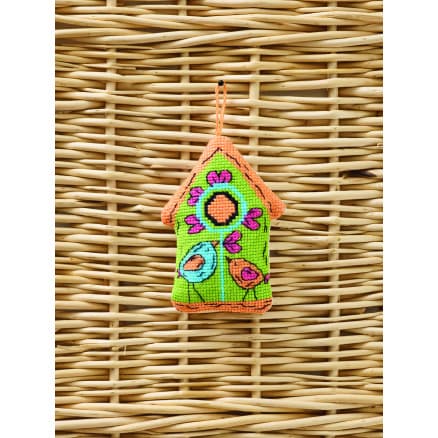 Permin Broderikit Fågelholk grön 7x9cm