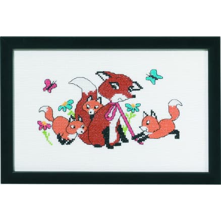 Permin Broderikit Rävar 24x15cm