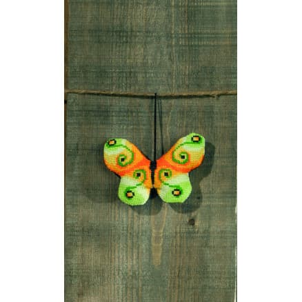 Permin Broderikit Fjäril ljusgrön 9x6cm