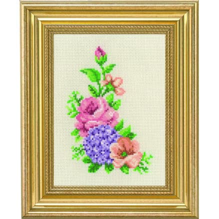 Permin Broderikit Ros och hortensia 14x19cm