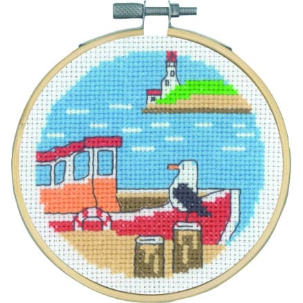 Permin Broderikit Bad vid piren Ø10cm