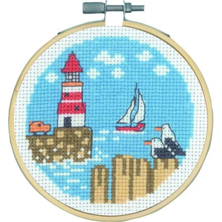 Permin Broderikit Fyr/bil Ø10cm