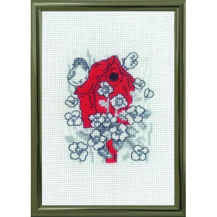 Permin Broderikit Fågelholk 10x15cm