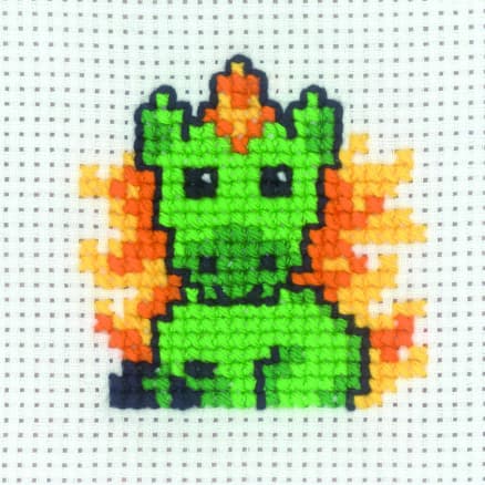 Permin Broderikit Enhörning grön 8x8cm