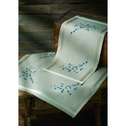Permin Broderikit Ritad duk med vävd kant 80x80cm