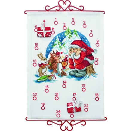 Permin Broderikit Tomten får julklappar 32x44cm