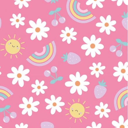 Bomullsjersey Print Tyg 150 cm 012 Blommor - 50 cm