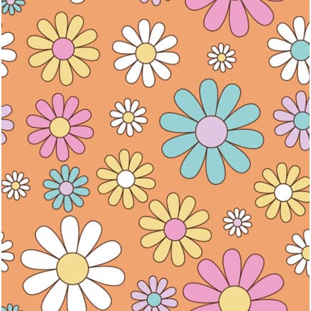 Bomullsjersey Print Tyg 150 cm 36 Blommor - 50 cm