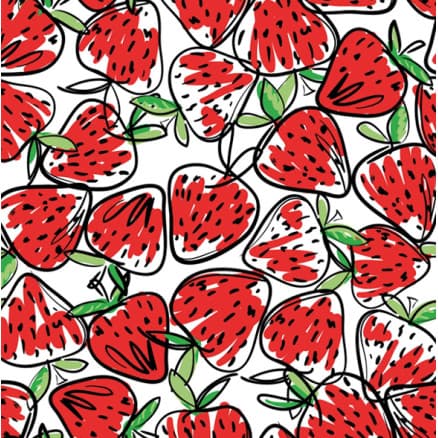 Bomullsjersey Print Tyg 150 cm 050 Jordgubbar - 50 cm