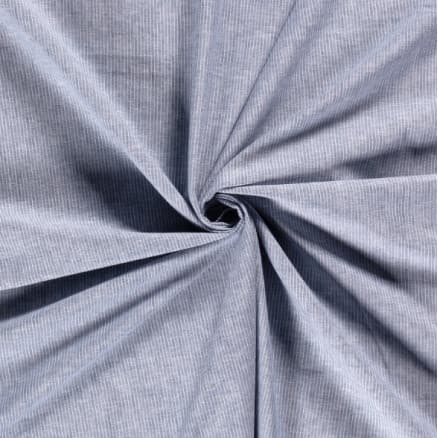 Lin/Bomull m/Ränder 145cm 006 Blå Grå - 50cm