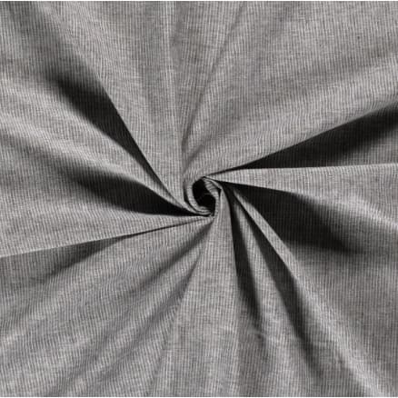Lin/Bomull m/Ränder 145cm 069 Mörkgrå - 50cm