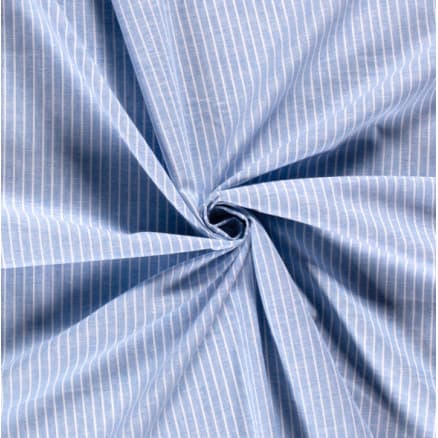 Lin/Bomull m/Ränder 145cm 003 Baby Blue - 50cm