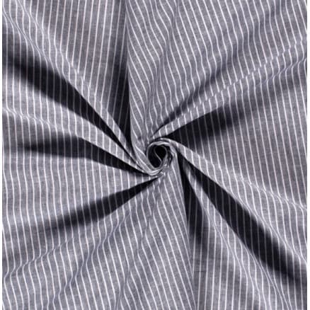 Lin/Bomull m/Ränder 145cm 008 Grå - 50cm