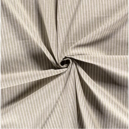 Lin/Bomull m/Ränder 145cm 026 Beige - 50cm