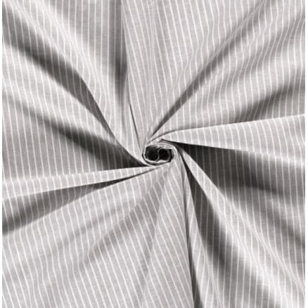Lin/Bomull m/Ränder 145cm 061 Ljusgrå - 50cm