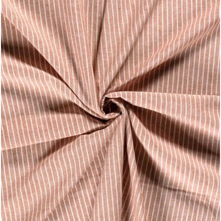 Lin/Bomull m/Ränder 145cm 056 Orange - 50cm