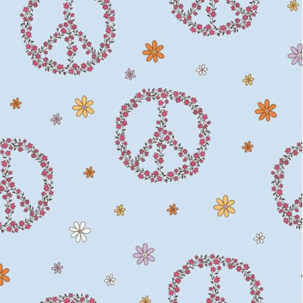 Bomullsjersey Print Tyg 150 cm 002 Fredstecken - 50 cm