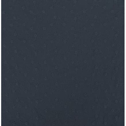 Bomullstyg med broderi 135cm 008 Navy - 50cm