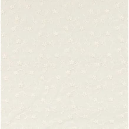 Bomullstyg med broderi 135cm 151 Råvit - 50cm