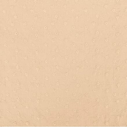 Bomullstyg med broderi 135cm 652 Ljusbeige - 50cm