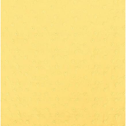 Bomullstyg med broderi 135cm 632 Gul - 50cm
