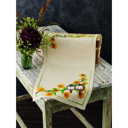 Permin Broderikit Ranunkel och Gråsparv 36x86cm
