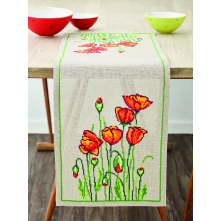 Permin Broderikit Vild vallmo 31x91cm
