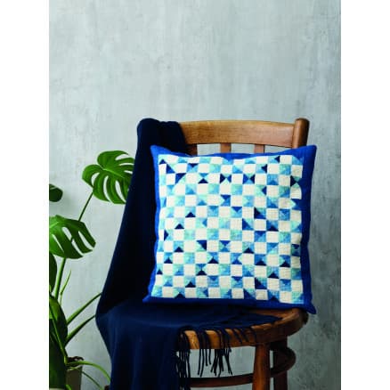 Permin Broderikit Blå rutor 38x38cm