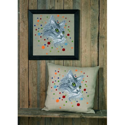 Permin Broderikit Katten 60x60cm