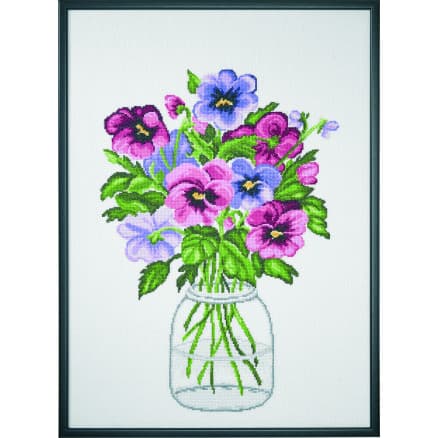Permin Broderikit Styvmorsviol 58x42cm