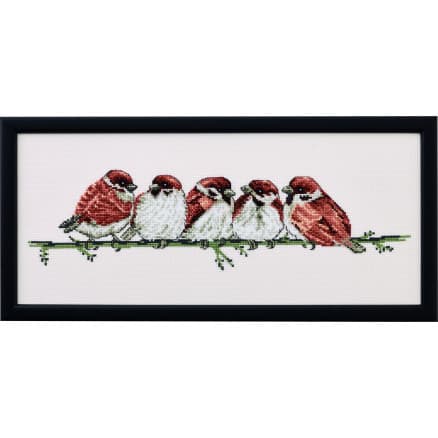 Permin Broderikit Gråsparvar 36x15cm