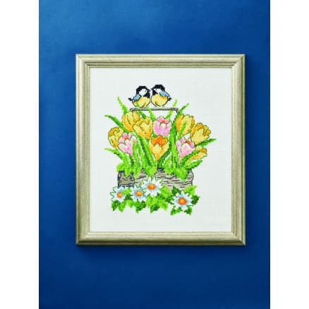Permin Broderikit Tulpaner i korg 33x38cm