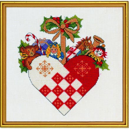 Permin Broderikit Hjärta med leksaker 25x25cm