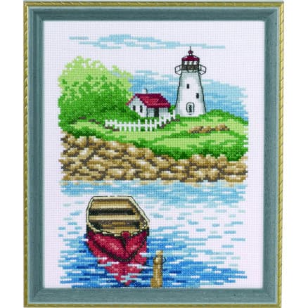 Permin Broderikit Fyr & jolle 17x21cm