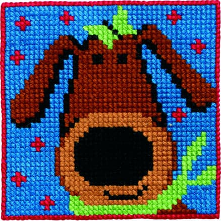 Permin Broderikit Barnstramalj Hund 25x25cm