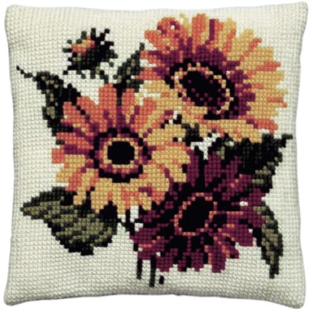 Permin Broderikit Stramalj m/garn Solrosor 40x40cm