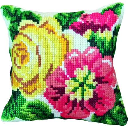 Permin Broderikit Blommor stramaj m/tråd 35x35cm