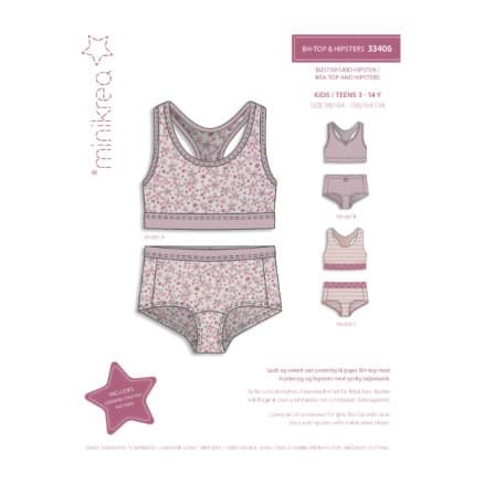 MiniKrea Snittm�nster 33406 BH och Hipsters Storlek 3-14 �r
