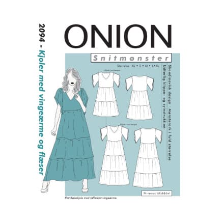 ONION Snittmönster 2094 Klänningar med vingärm och volanger Storlek. XS-XL