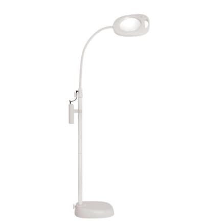 LED-golvlampa med f�rstoringsglas - 3 i 1 vit