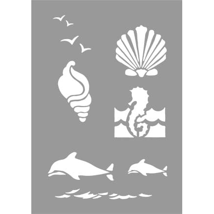 Stenciler/Schablon Livet i havet 21 x 29 cm