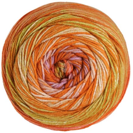 Lana Grossa Gomitolo Baleno Garn 221 Orange/Laxrosa/Beige/Ljusgrön/Grön Beige