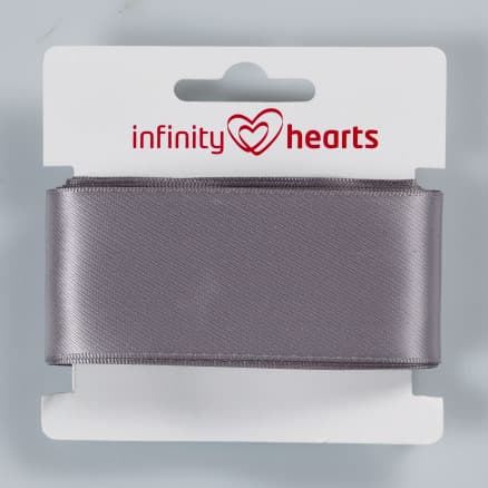 Infinity Hearts Satinband Dubbelsidigt 38mm 12 Silver - 5m