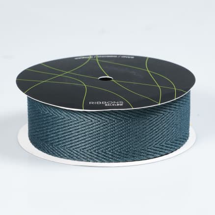 Infinity Hearts Väskrem Fiskbensmönstrad polyester 38mm 009 Petroleum - 3m