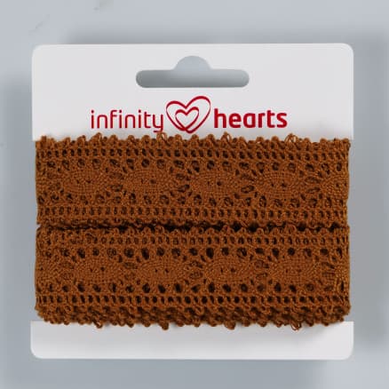 Infinity Hearts Spetsband Polyester 25mm 4 Brun - 5m