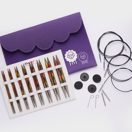 KnitPro Symfonie Deluxe Set med Ändstickor Björk 60-80-100 cm 3,5-8 mm 8 storlekar