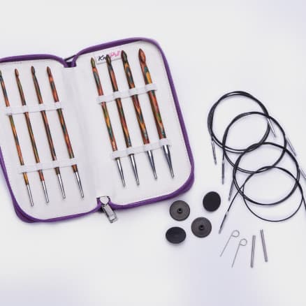 KnitPro Symfonie Virknålsset Björk 3,5-8 mm 8 storlekar till Tunisisk Virkning/Krokning