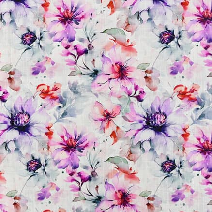 Lin/Viskos Jersey Tyg 1413 Blommor - 50cm