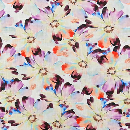 Lin/Viskos Jersey Tyg 1222 Blommor - 50cm
